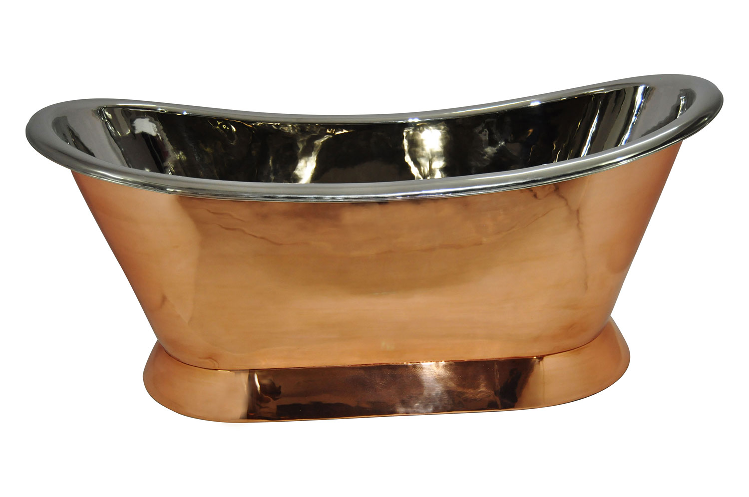 COPPER BATHTUB WITH NICKEL INTERIOR FREE WASTE PURE 16 GAUGE COPPER