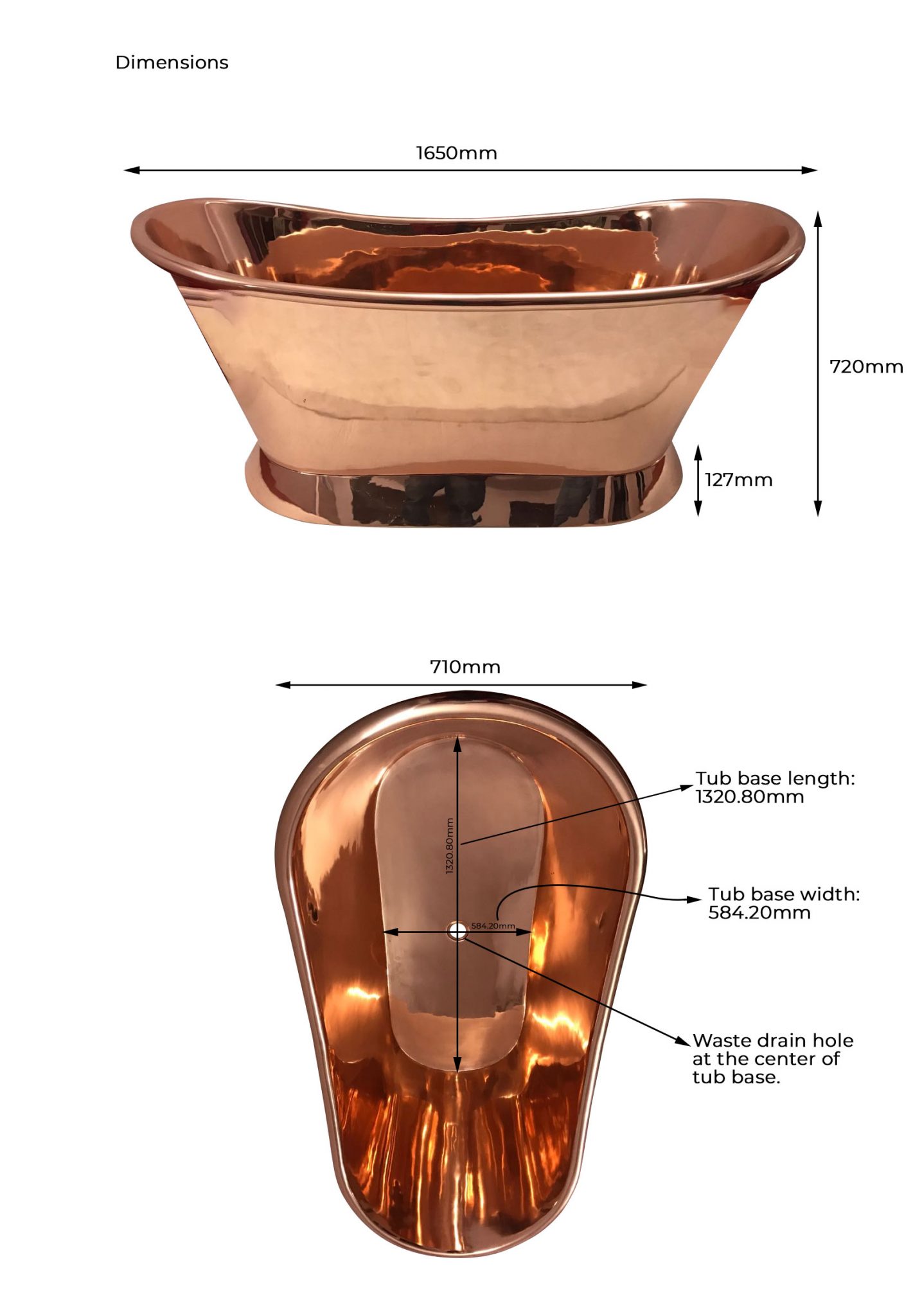 Copper Bathtub Perla