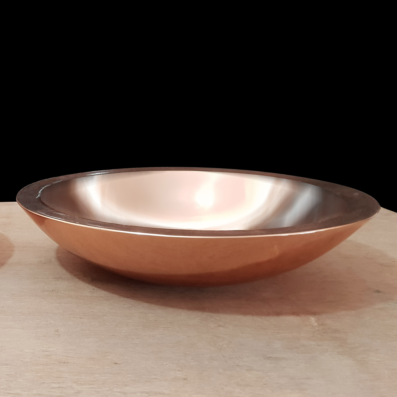 Round Copper Sink Polished 18 x 5 Coppersmith® Creations