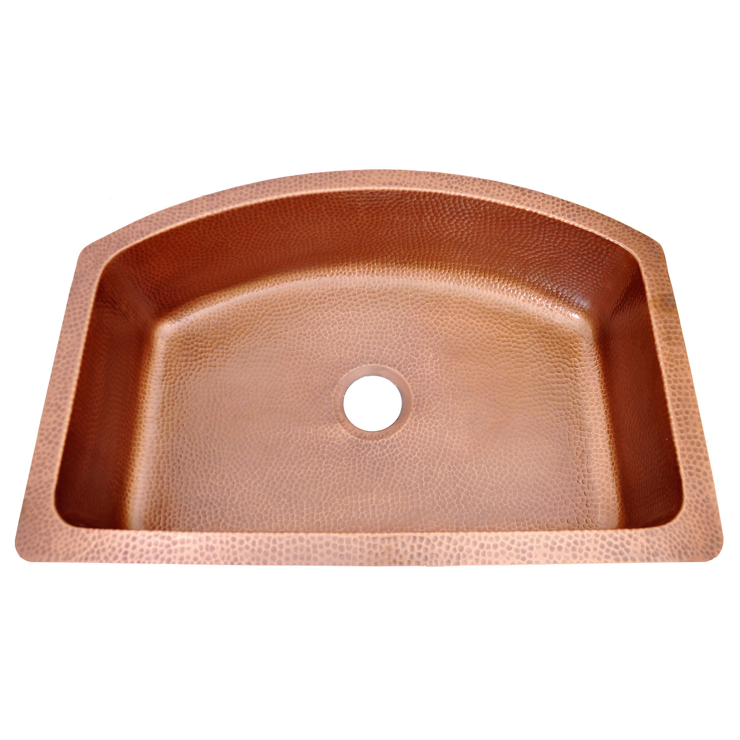 D Shape Copper Kitchen Sink Single Bowl Front Apron