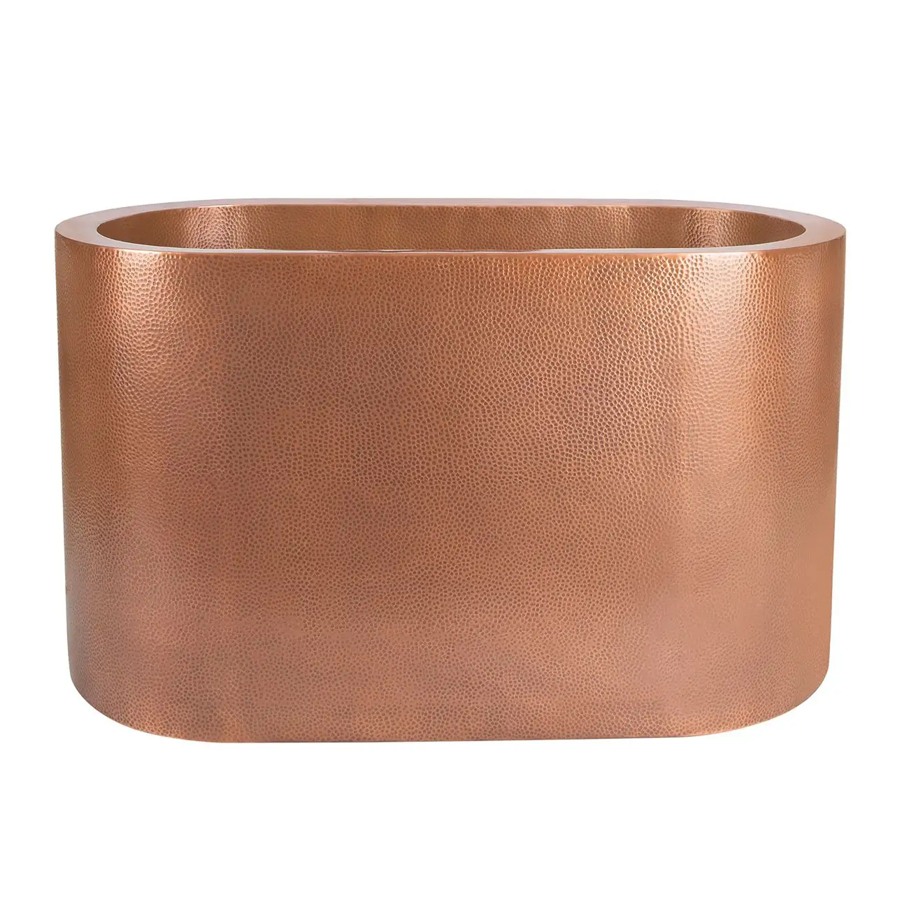 Japanese Soaking Tub Double Wall Hammered Antique Copper Bathtub with