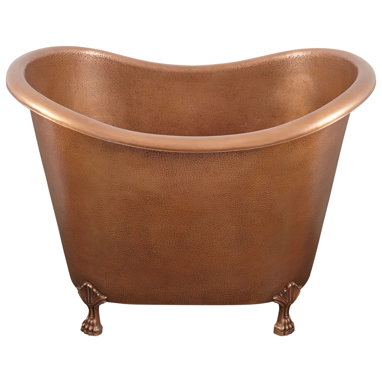 Clawfoot Bathtub Hammered Copper DoubleSlipper Soaking Tub 48inch