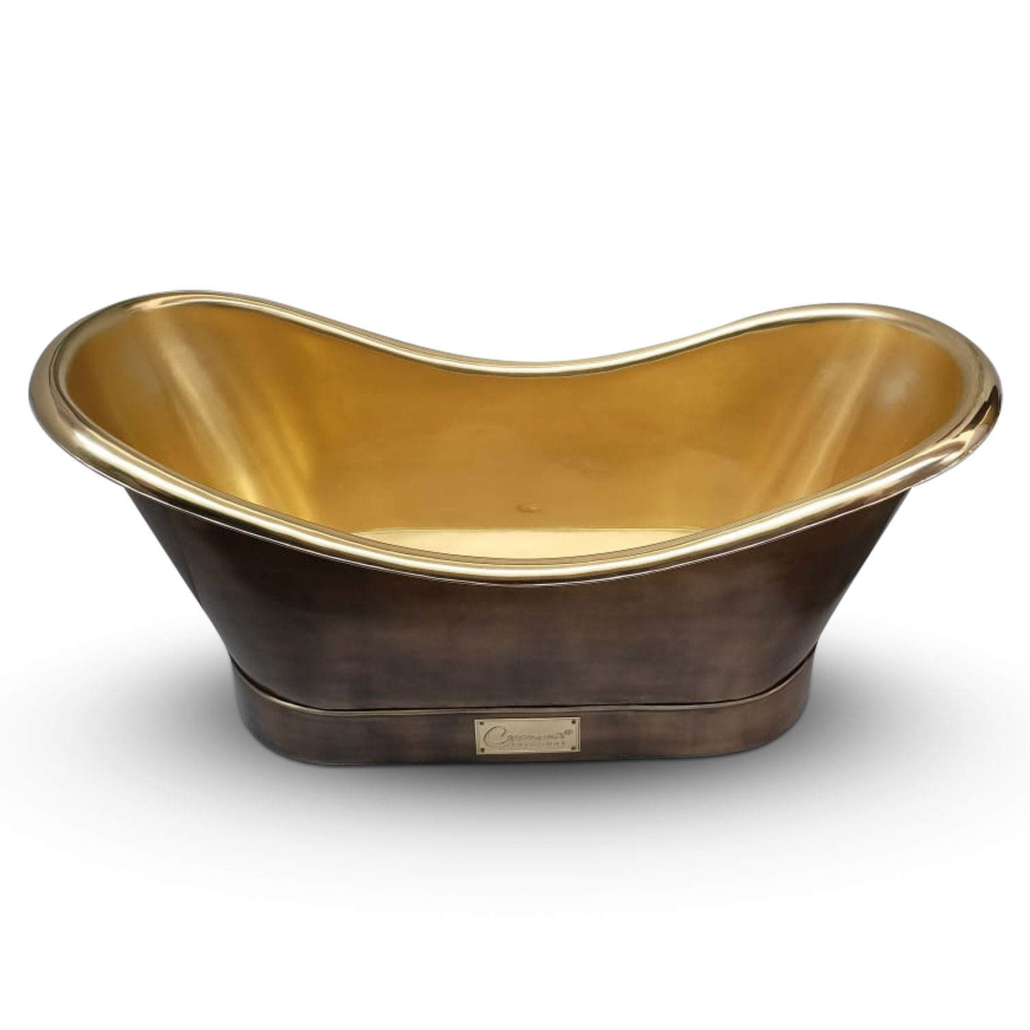 Roll Top Brass Bathtub Polished Interior & Antique Finish exterior ...